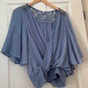Free People Blue Blouse